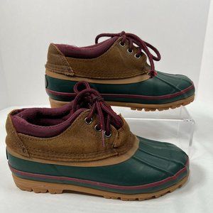 Women's Bay Area Traders Duck Shoes Boots "Sorority" Green Fleece Lined‎ Size 7